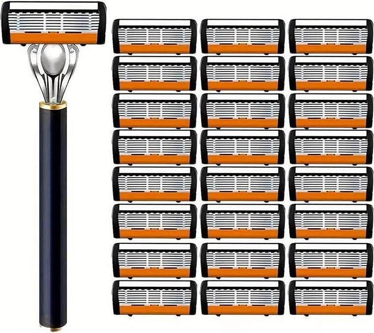 7Blade Safety Razor Set with 24 Stainless Steel Blades