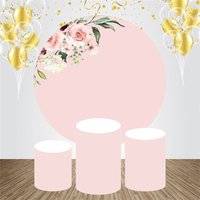 Round backdrop Pink Floral Simple Round Backdrop Kit