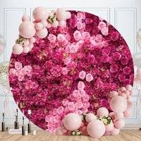 Pink roses Aperturee Round Pink Roses Birthday Backdrop