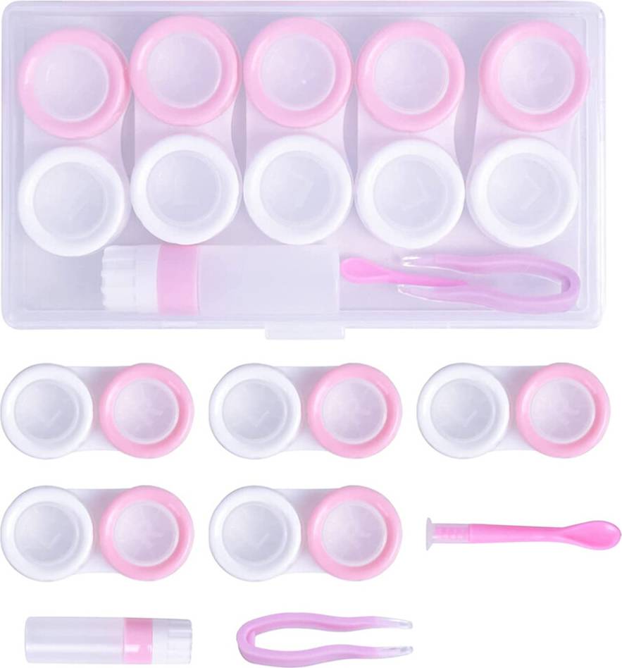 Transparent Contact Lens Case Care Kit