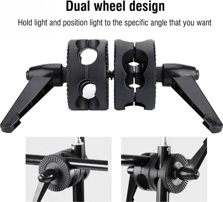 Wheel stand Dual Wheel Reflector Bracket Support Rotator Light Stand