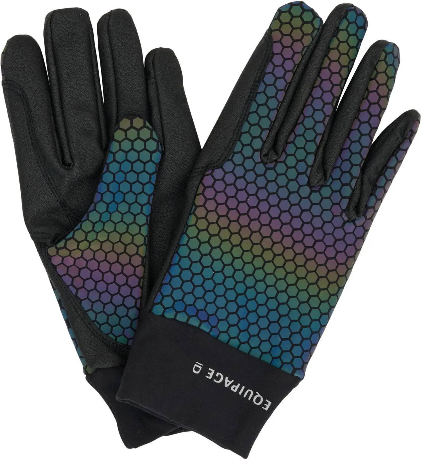 Equipage Ridhandskar Saline Reflective - Svart