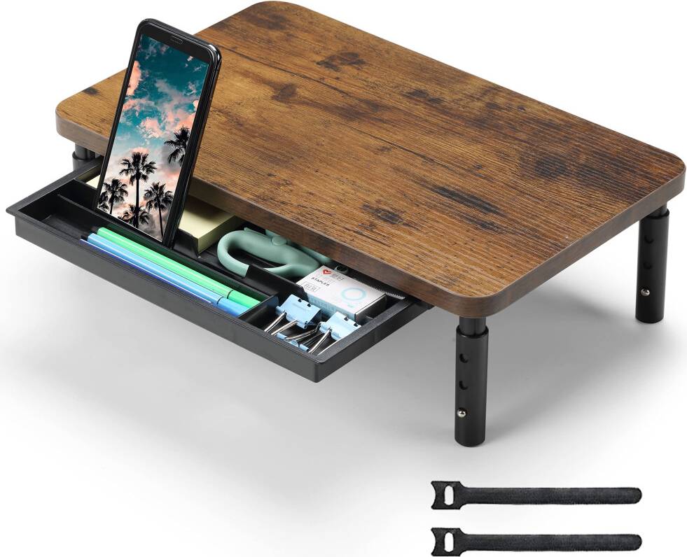 ETHU Monitor Stand Riser Storage Drawer