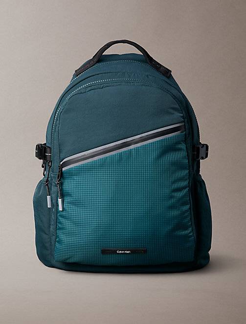 Calvin Klein Striped Utility Zip Round Backpack - Blue