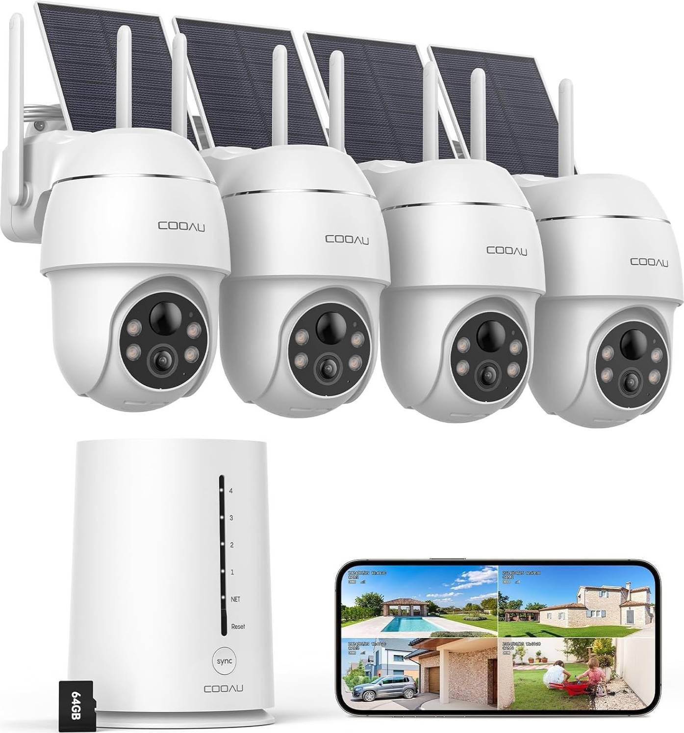 Solar outdoor security camera Cooau 4MP Wireless Outdoor Solar Security Camera
