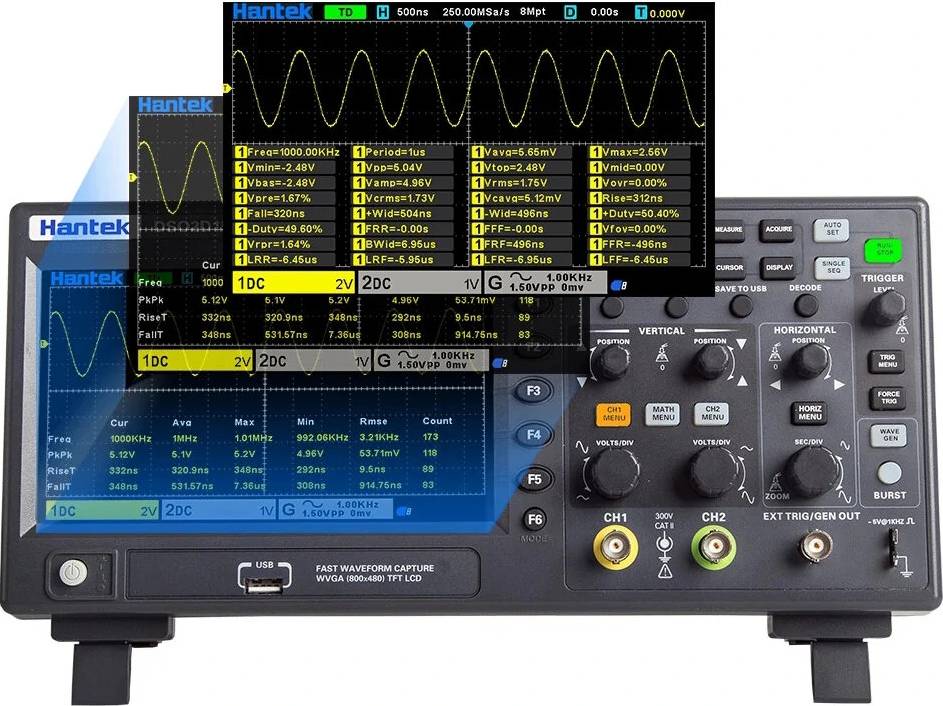 Hantek DSO2D10 Digital Oscilloscope - 2CH