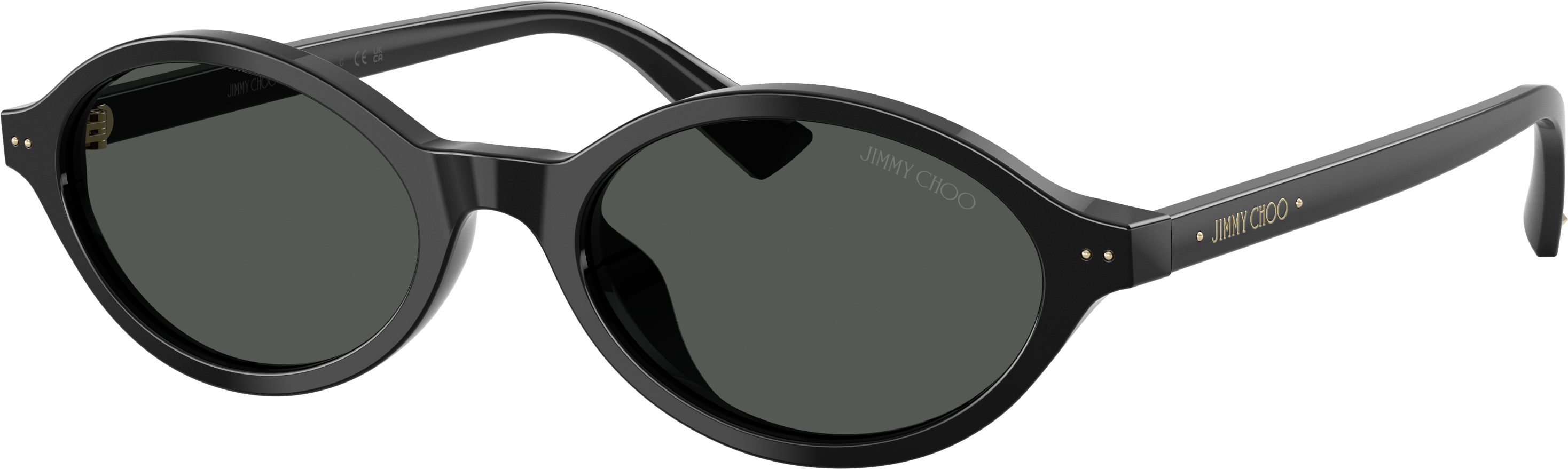 Jimmy Choo JC5068U Solbriller Acetat Rund - Sort Grå