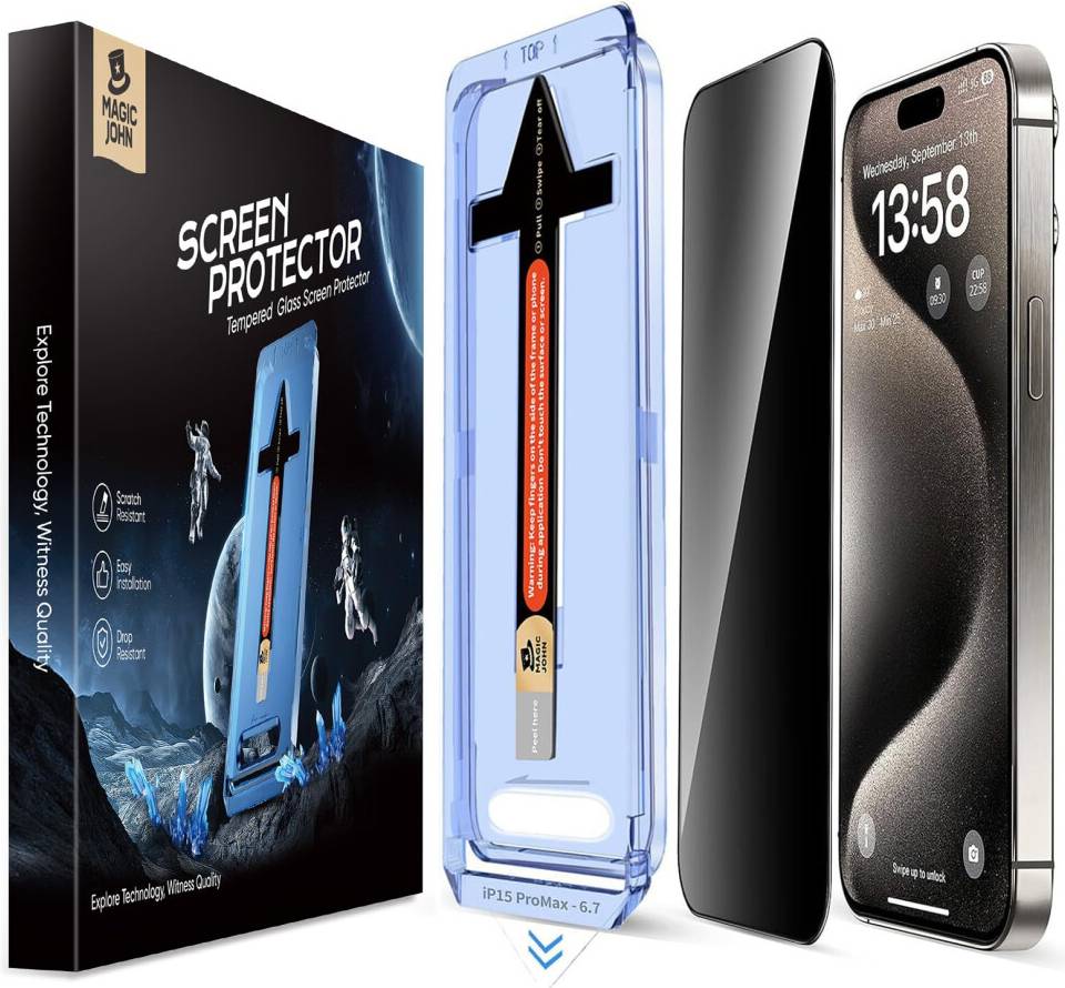Magic John Privacy Glass Screen Protector 2 Pack