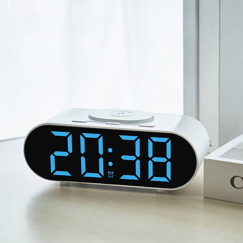 Digital Alarm Clock with Large Blue LED Display