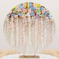 Round backdrop Multicolor Pretty Flowers Round Backdrop