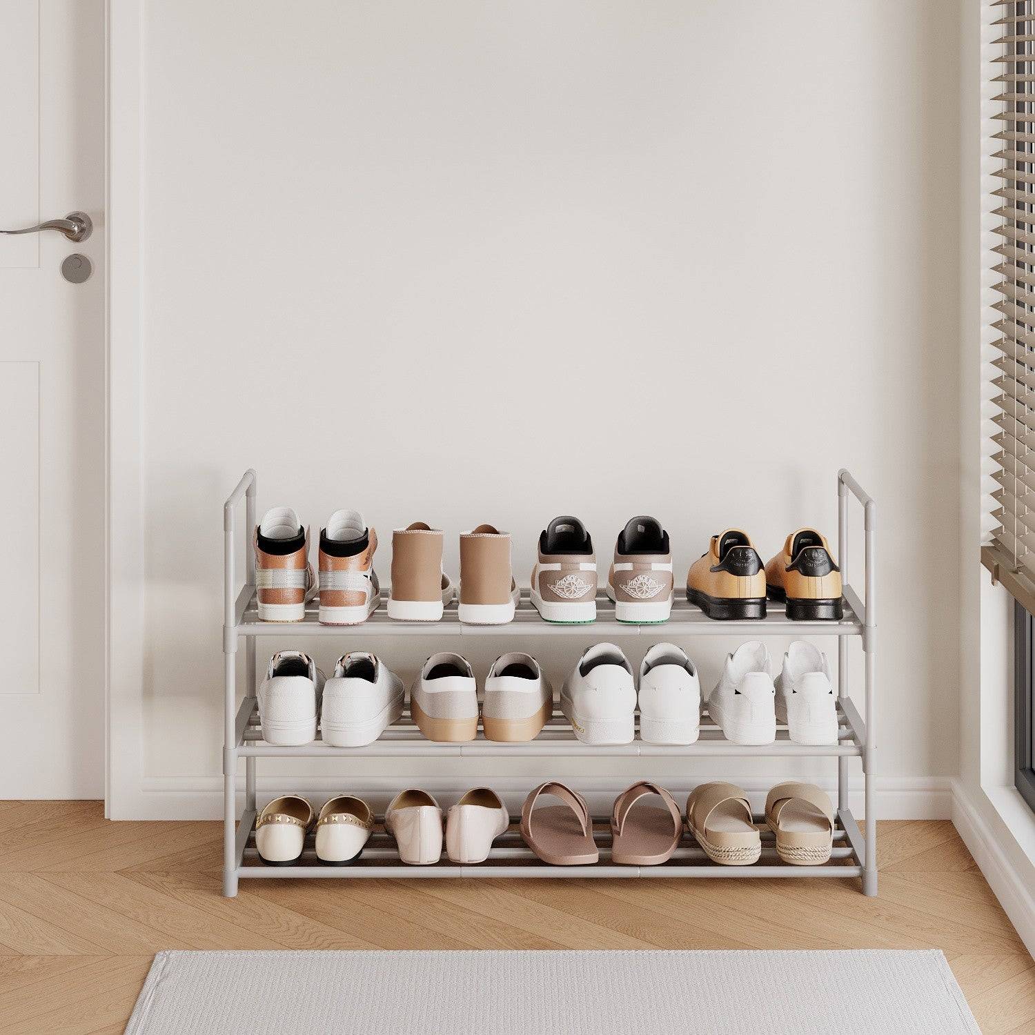 Songmics 3-Tier Metal Storage Shoe Rack 3pcs