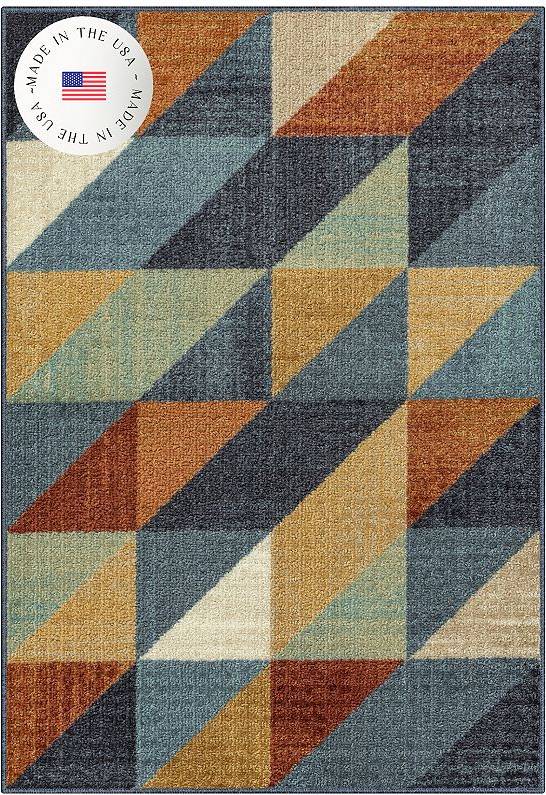 Maples Rugs Highland Textured Patchwork Print Area Multi Blocks