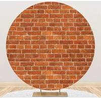 Round backdrop Rust Color Brick Wall Round Backdrop