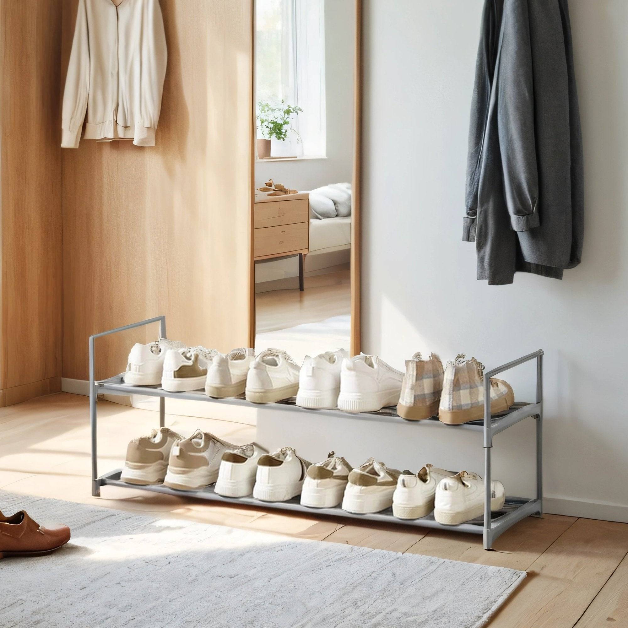 Songmics 2-Tier Metal Shoe Rack
