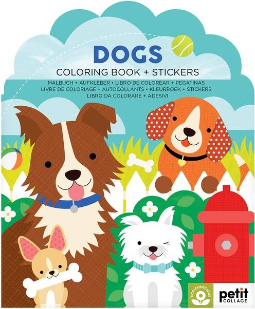 Dogs Coloring Book Stickers Petit Collage