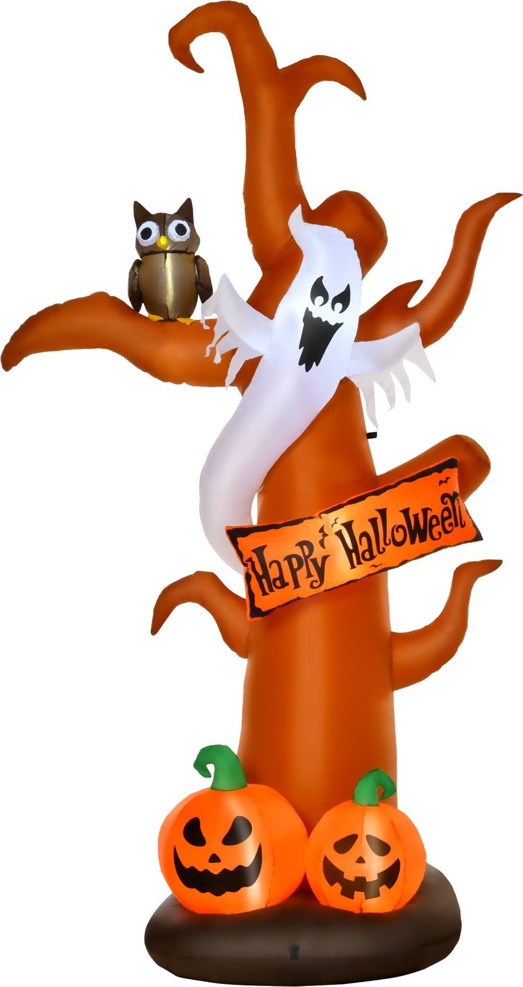 Inflatable halloween decorations Homcom 6ft Inflatable Halloween Tree with Ghost, Pumpkins, and Owl