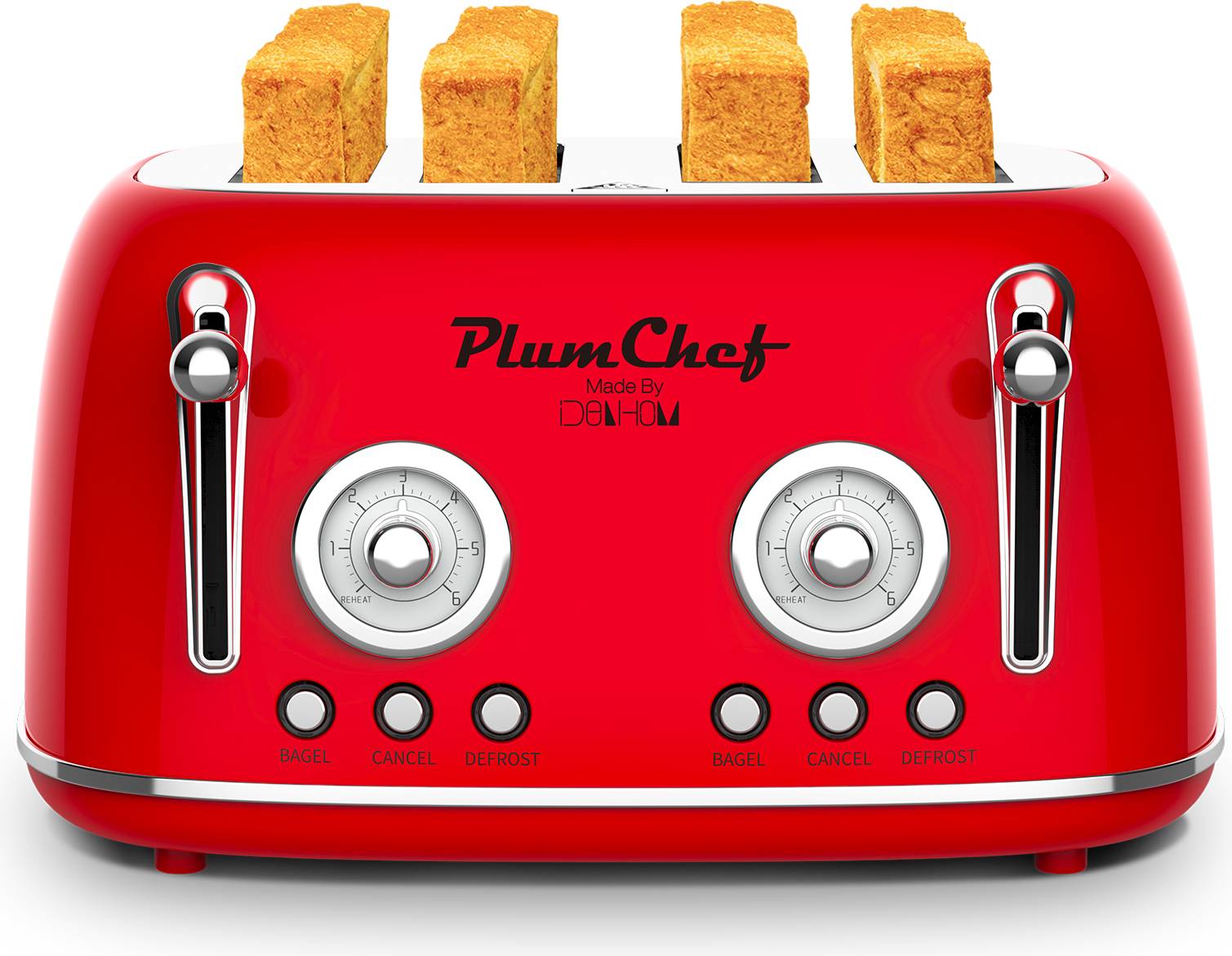 LOVMOR 4 Slice Retro Style Toaster Dual Control