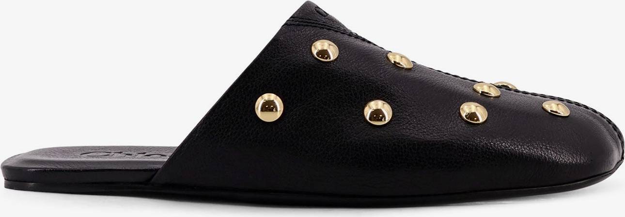 Chloé Leather Clogs Rita Uld Sko - Sort