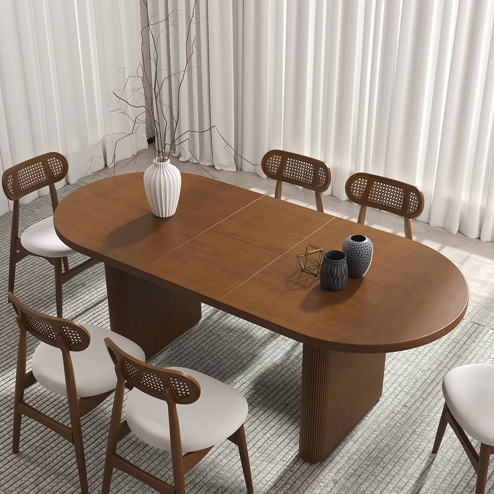 Homary Japandi Oval Extendable Dining Table