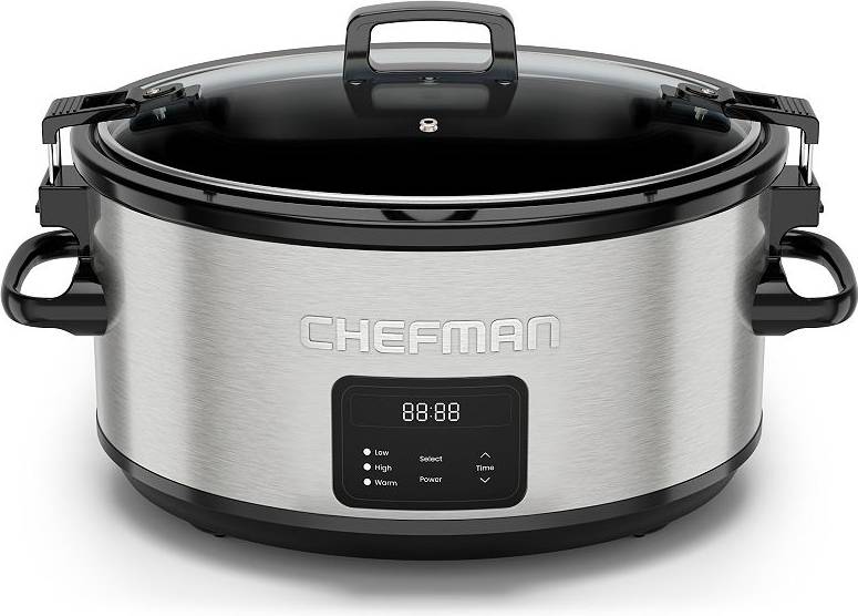 Crock pot Chefman 7-qt Programmable Slow Cooker Silver