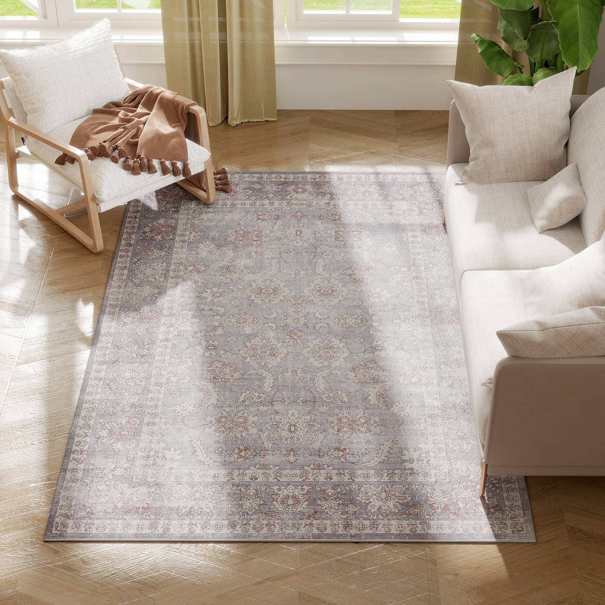 Homcom Area Rug 4x6 Machine Washable Non Slip