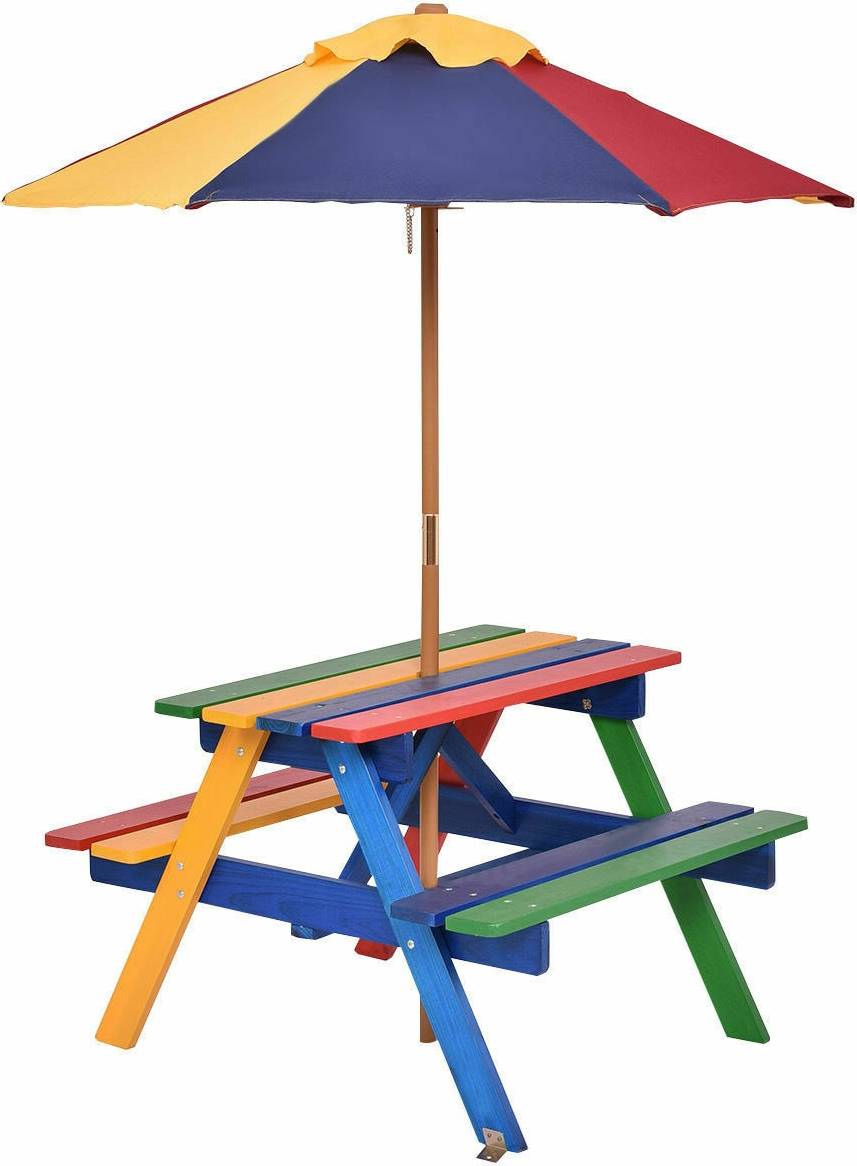 Foldable wood table SlickBlue 28 Inch Wood Rectangular Picnic Table