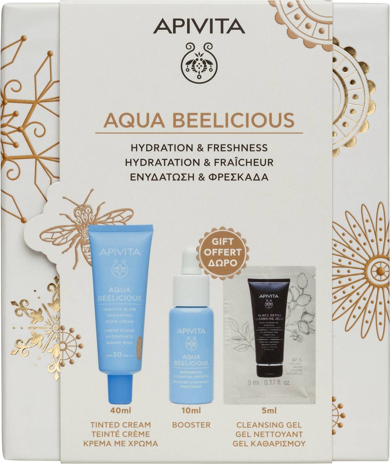 Apivita Aqua Beelicious Hydrating Natural Coverage Routine Set 30ml
