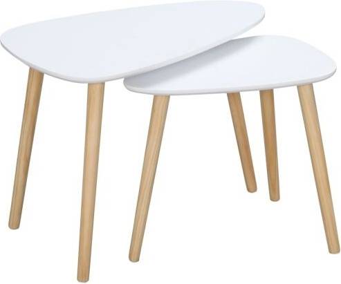 Nest of tables white Homcom Coffee Tables Set Nesting Table