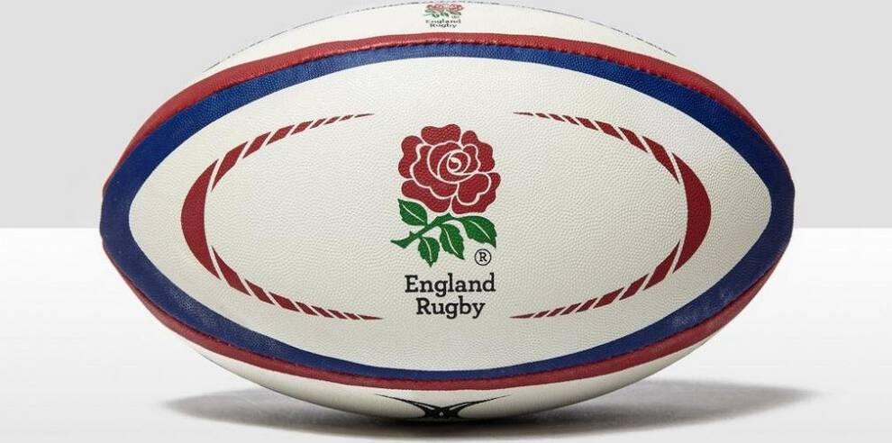 Gilbert Rugby Replica Ball WhiteRed Size 4