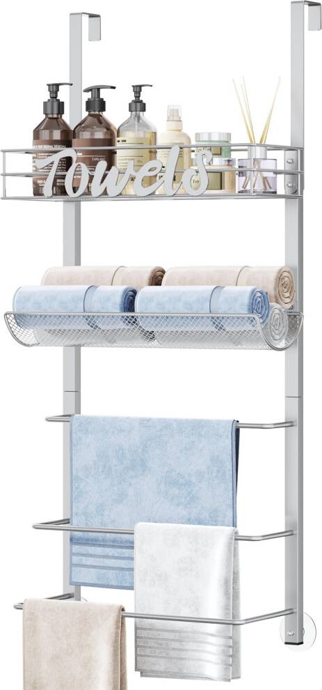 Towel rail over door Over Door Towel Rack 5 Tier