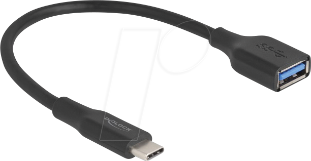 DeLock USB-C Adapter 19cm Sort