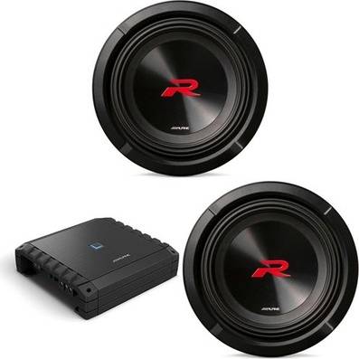 Mono amp Alpine R2-W8D4 8 R-Series Sub Mono Amp Bundle