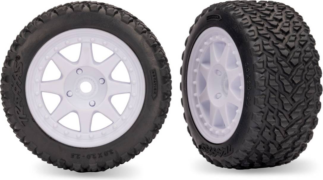 Traxxas Mini Rally White Rear Tires Wheels