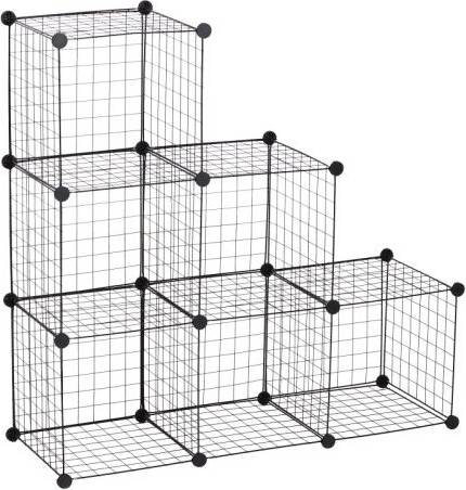 Homcom DIY 6 Cube Metal Wire Rack Storage System