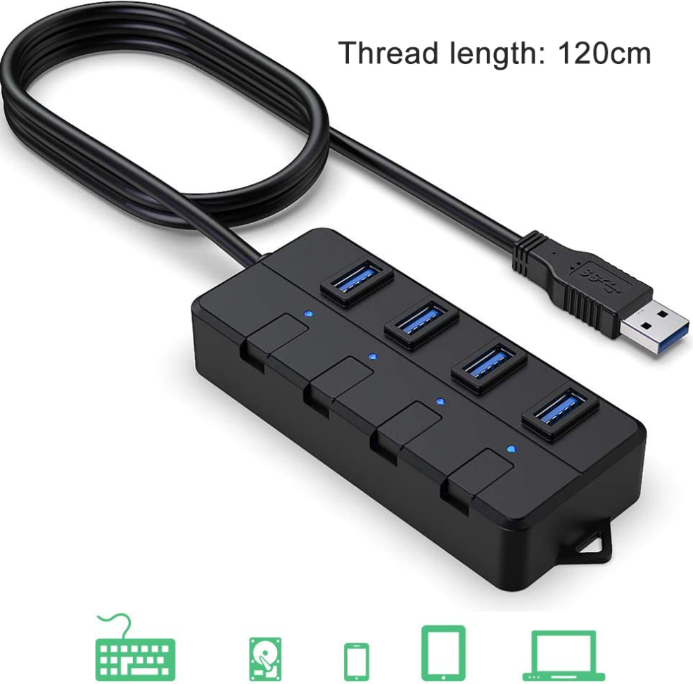 User-Friendly Design USB Hub 3.0 Extra Long Cable