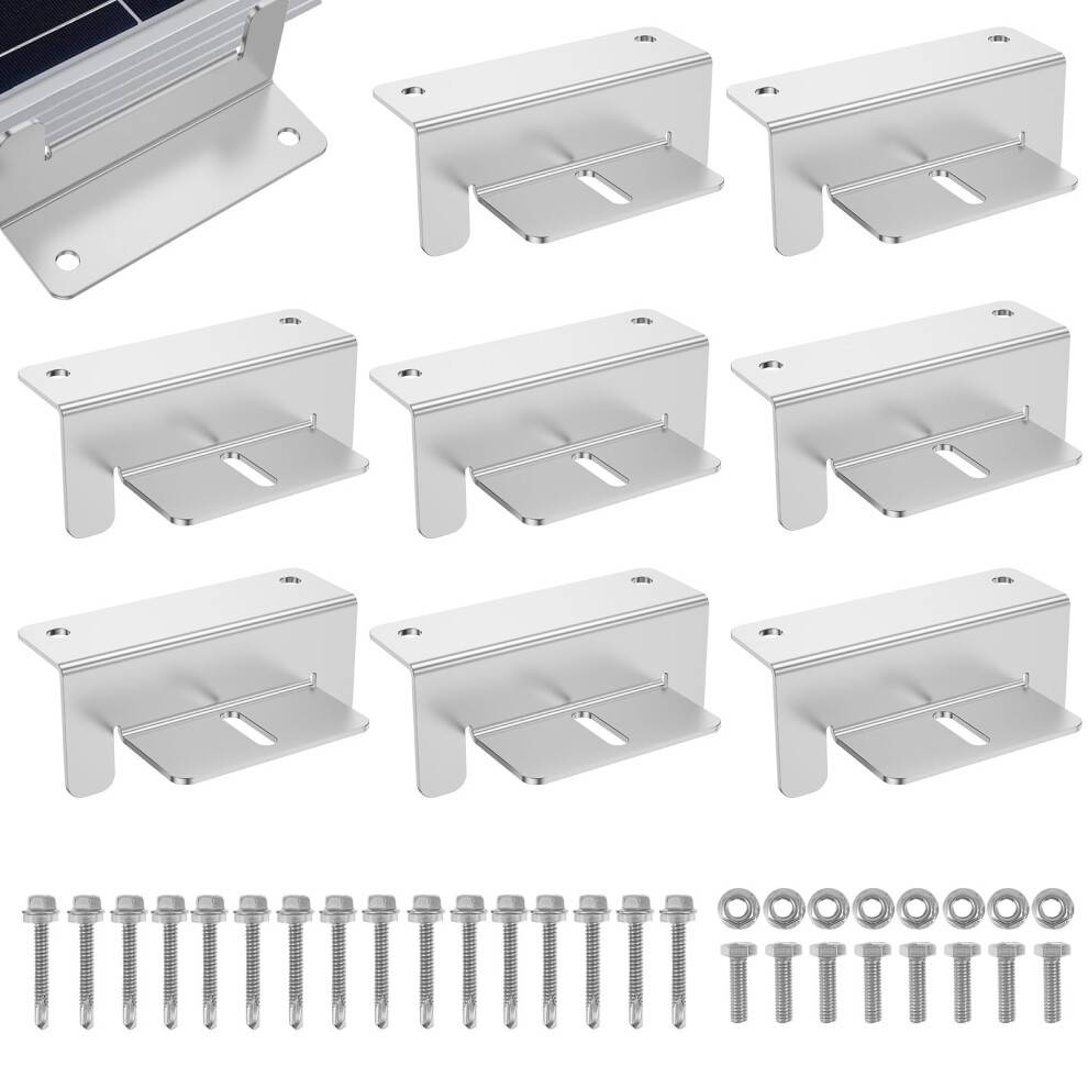 8Pcs Solar Panel Z Bracket Holder Kit