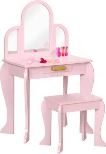 Homcom Kids Dressing Table Set Pink
