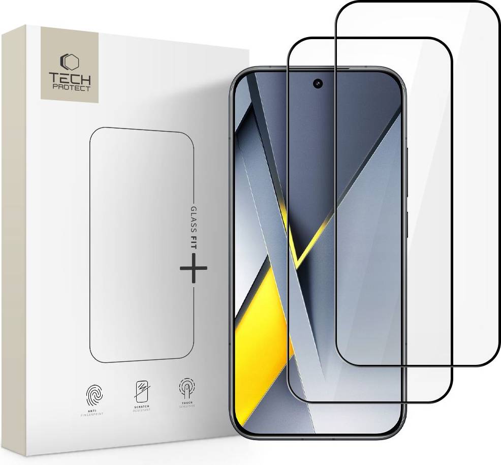 Tech-Protect Poco F8 Pro Glass Fit Tempered Screen Protector 2 Pcs