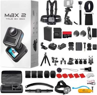 Gopro camera price GoPro Max2 360 Waterproof Action Camera Kit 64GB Memory Card