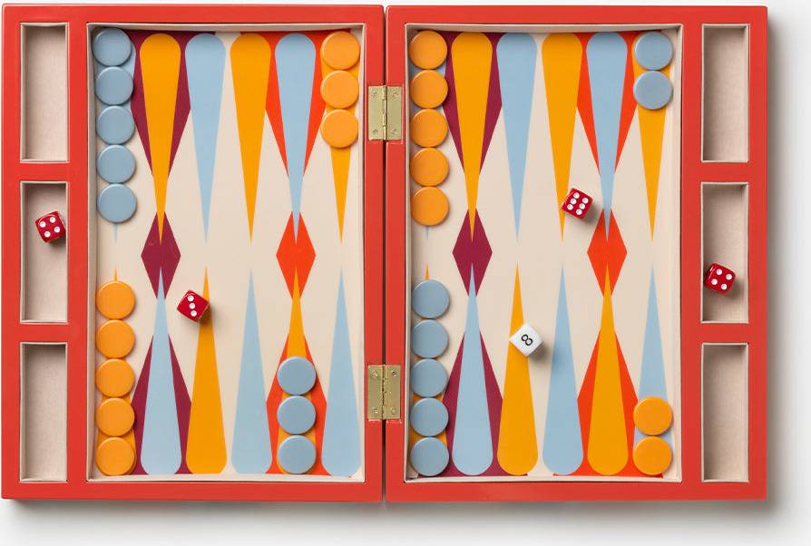 Lacquered Backgammon Rouge
