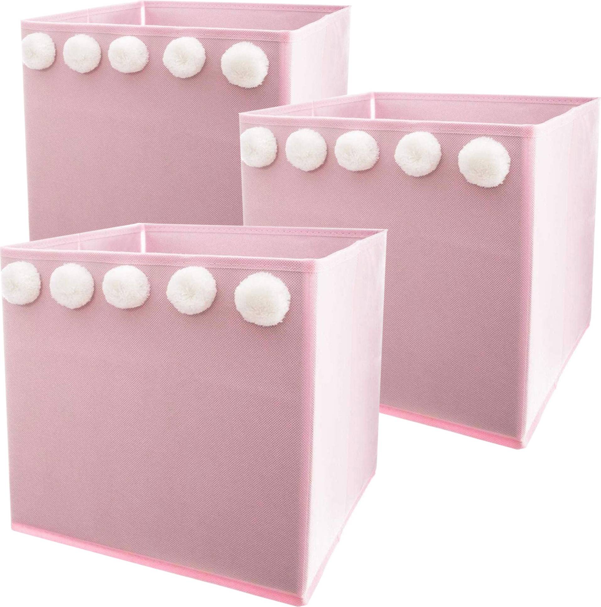 Pompoms Storage Box 3 Units Rosa