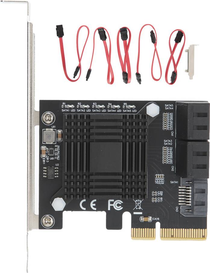 Expansion Card PCIE 5 Ports SATA3.0 Module