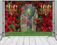 Red roses Red Roses Garden Wall Candle Backdrop
