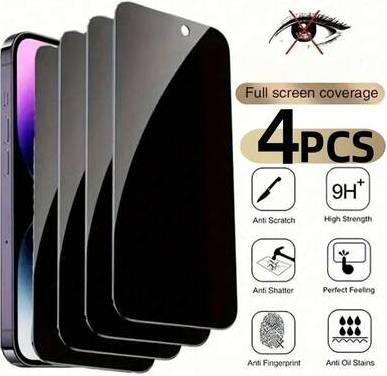 Shein 4PCS Privacy Screen Protector - Full Coverage, Anti-Glare, Scratch Resistant