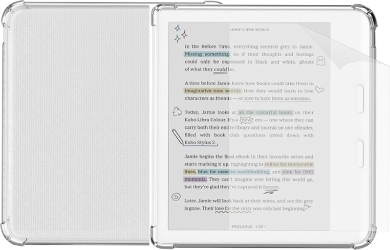 Kobo libra colour Clear Case For Kobo Libra Colour Screen Protector