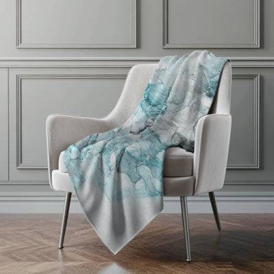 Teal throw blanket Addison Rugs Machine Washable Sherpa Throw Blanket Teal Abstract Blankets Turquoise, Blue