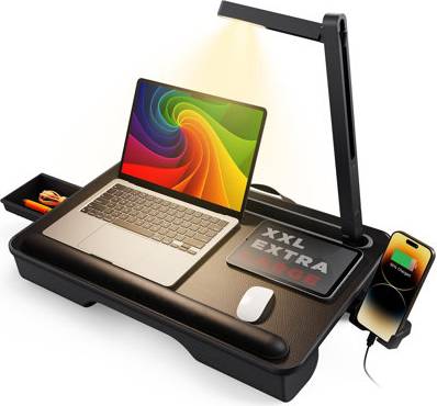 Laptop lap desk Inbox Zero Portable Lap Desk With LED Light