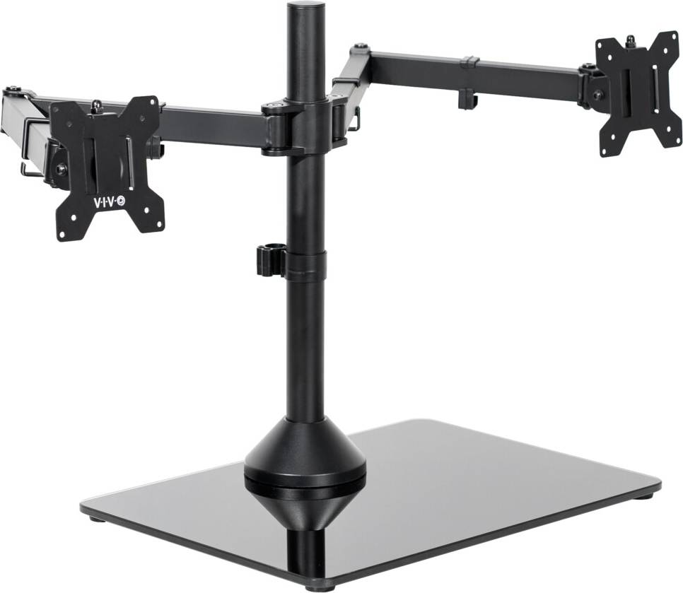 Vivo Dual Computer Monitor Mount Glass Base