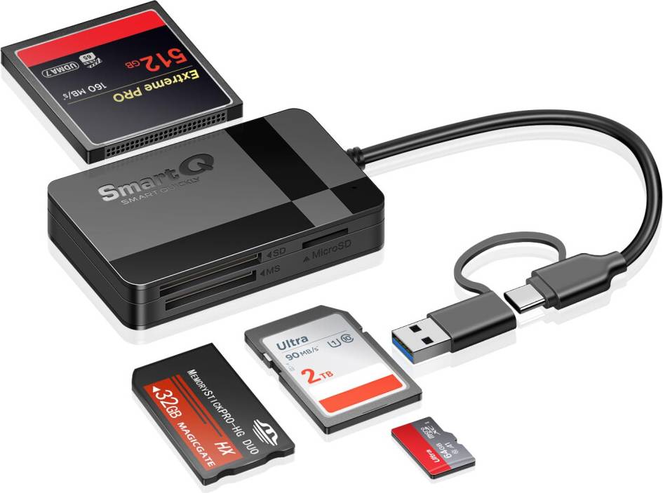 SmartQ Multi-Format Memory Card Reader 4-in-1 USB C
