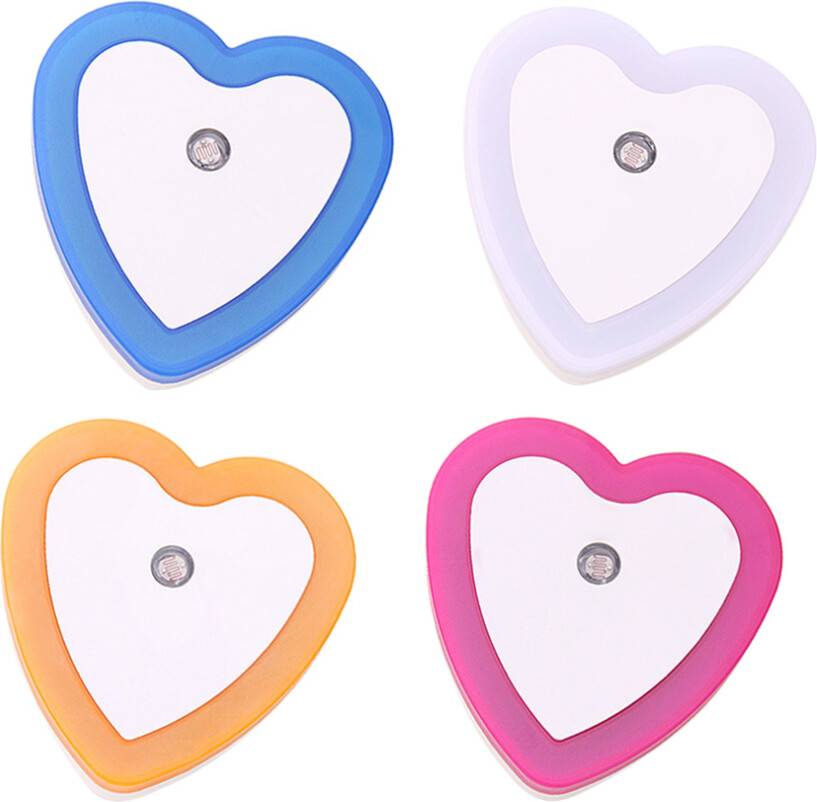Ohphcall 4Pcs Heart Shape Plug LED Night Light